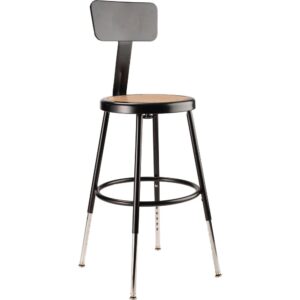 NPS® 19"-27" Height Adjustable Heavy Duty Steel Stool With Backrest