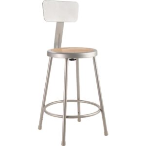 NPS® 24"Heavy Duty Steel Stool With Backrest