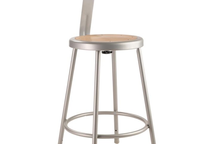 NPS® 24"Heavy Duty Steel Stool With Backrest