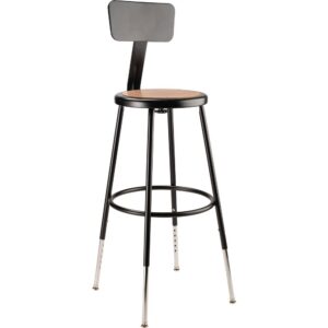 NPS® 25"-33" Height Adjustable Heavy Duty Steel Stool With Backrest