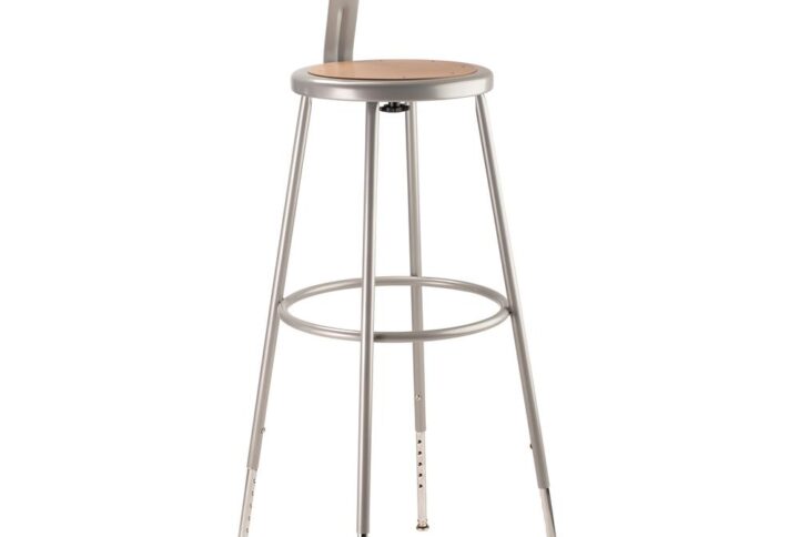 NPS® 32"-39" Height Adjustable Heavy Duty Steel Stool With Backrest