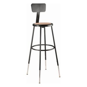 NPS® 32 -39" Height Adjustable Heavy Duty Steel Stool With Backrest