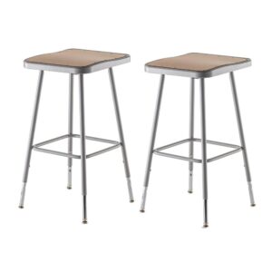 NPS® 25"-33" Height Adjustable Heavy Duty Square Seat Steel Stool