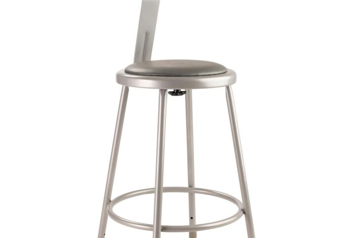 NPS® 24"Heavy Duty Vinyl Padded Steel Stool With Backrest