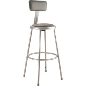 NPS® 30"Heavy Duty Vinyl Padded Steel Stool With Backrest