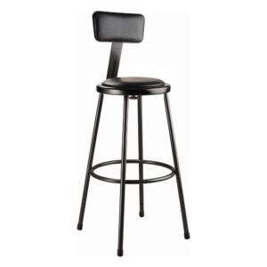 NPS® 30" Heavy Duty Vinyl Padded Steel Stool With Backrest