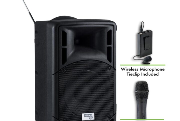 Oklahoma Sound® 40 Watt Wireless PA System w/ Wireless Tie Clip Mic From Oklahoma Sound