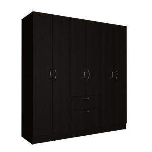 Kibo 6 Doors Armoire - Black/White From Depot E-Shop