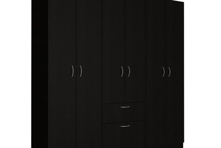 Kibo 6 Doors Armoire - Black/White From Depot E-Shop