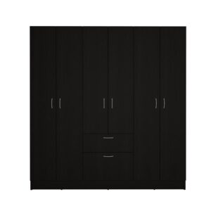 Kibo 6 Doors Armoire - Black/White From Depot E-Shop