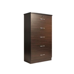 Better Home Products Olivia Wooden Tall 5 Drawer Chest Bedroom Dresser Tobacco From Better Home Products