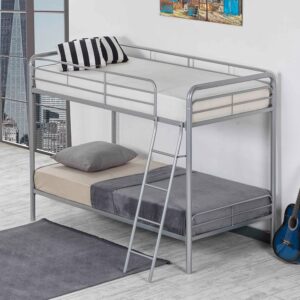 Woodpeckers Furniture And Mattress Twin Over Twin Metal Bunk Bed (Grey) From Woodpeckers Furniture and Mattress