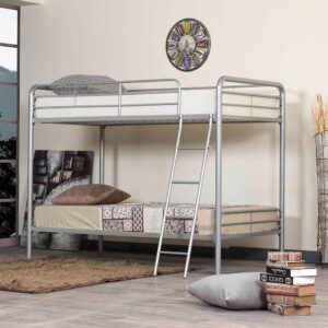 Woodpeckers Furniture And Mattress Twin Over Twin Metal Bunk Bed (Grey) From Woodpeckers Furniture and Mattress