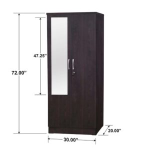 Better Home Products Harmony Two Door Armoire Wardrobe with Mirror in Tobacco From Better Home Products