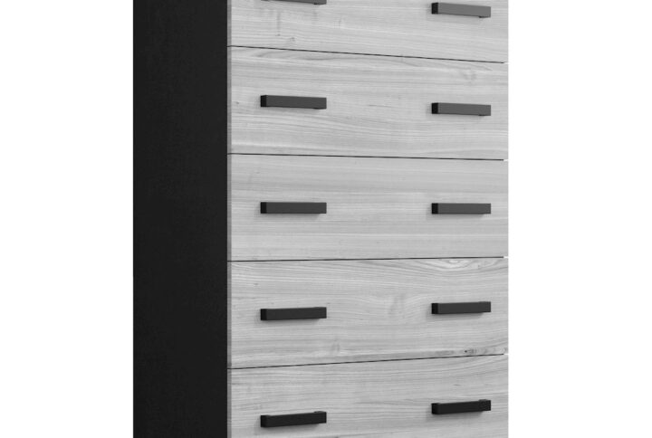 Better Home Products Cindy 5 Drawer Chest Wooden Dresser with Lock in Ebony From Better Home Products