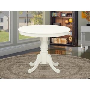 Antique  Table  36"  Round  with  Linen  White  Finish From East West Furniture