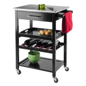 Anthony Kitchen Cart Stainless Steel From Winsome Wood