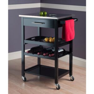 Anthony Kitchen Cart Stainless Steel From Winsome Wood