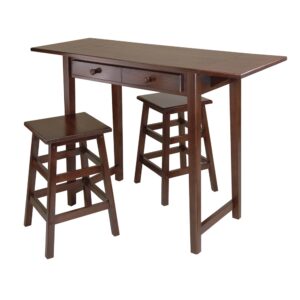 Mercer Double Drop Leaf Table with 2 Stools From Winsome Wood