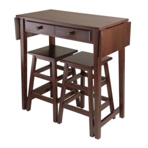 Mercer Double Drop Leaf Table with 2 Stools From Winsome Wood