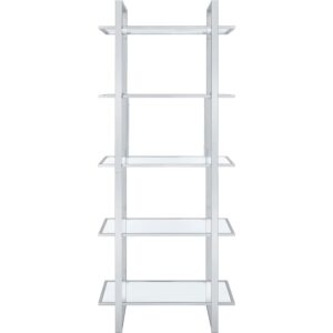 Hartford Glass Shelf Bookcase Chrome From Coaster Co. of America