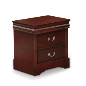 East West Furniture 1-Piece mid century Wooden Night Stand with 2 Wood Drawers for Bedroom – Walnut Finish From East West Furniture