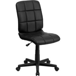 Mid-Back Black Quilted Vinyl Swivel Task Office Chair From Flash Furniture