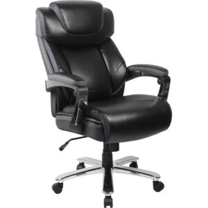 500 lb. Rated Black Executive Swivel Office Chair with Adjustable Headrest From Flash Furniture