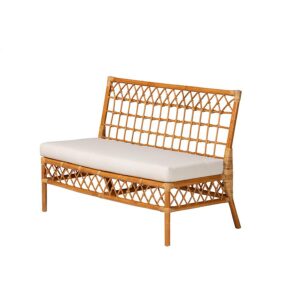 Abella Modern Bohemian Honey Rattan 4-Piece Dining Nook Set From bali & pari From bali & pari