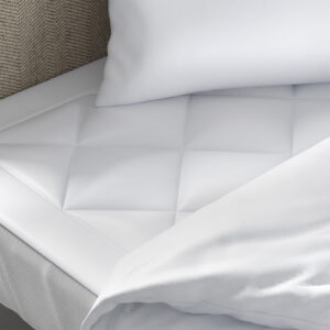 which makes it easier to wash out dirt and stains. The snugly fitted skirt fits sofa beds up to 8" deep. This mattress pad is also OEKO-TEX certified