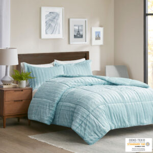 Add glamor and style to your home with the Madison Park Duke faux fur comforter set. Made from a super soft faux fur