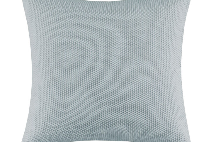 The INK+IVY Bree Knit Euro Pillow Cover offers a simple and cozy addition to your bedroom decor. This knit pillow cover is made from ultra-soft acrylic to create a casual cottage look. A hidden zipper closure provides a clean finished edge to the design. Machine washable for easy care
