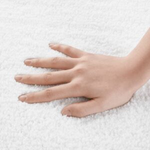 that creates an incredibly dense and plush look and feel. This bath rug is also OEKO-TEX certified