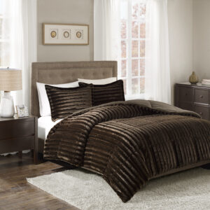 Add glamor and style to your home with the Madison Park Duke faux fur comforter set. Made from a super soft faux fur