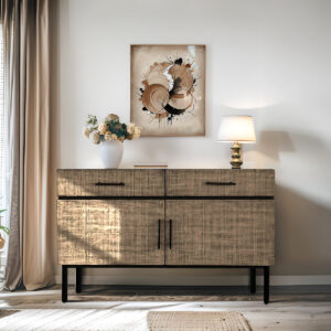 making it an ideal addition to modern living spaces. This stylish cabinet