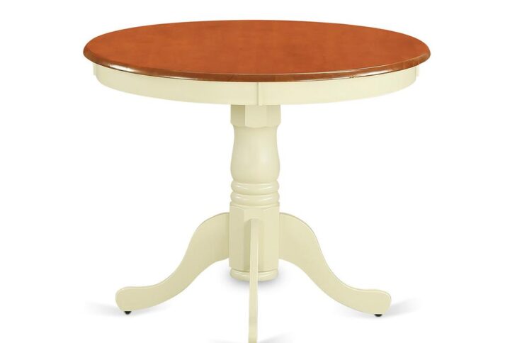 Antique  Table  36"  Round  with  Buttermilk  and  Cherry  Finish From East West Furniture