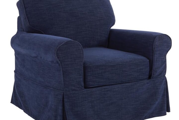 Chair with Navy Slip Cover From OSP Home Furnishings