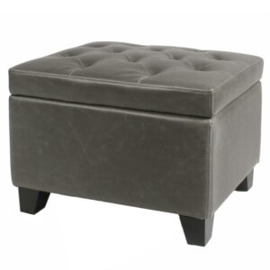 Julian Rectangular Bonded Leather Storage Ottoman From New Pacific Direct