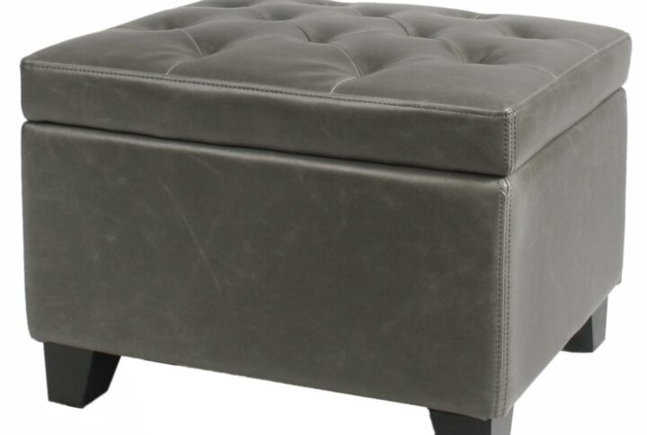 Julian Rectangular Bonded Leather Storage Ottoman From New Pacific Direct