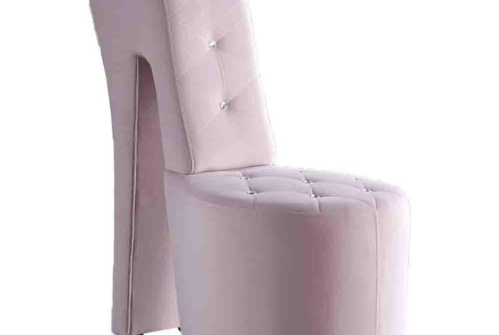 Best Master Furniture Tristram 19" Velvet High Heel Shoe Chair in Pink From Best Master Furniture