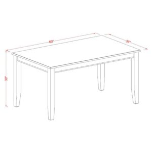 Dudley  Rectangular  Dining  Table  36"x60"  in  Mahogany  Finish From East West Furniture