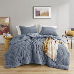 Feel the loving embrace of our plush teddy textured bedding set