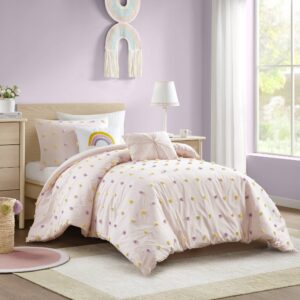 Create a cute and cozy look in your child’s bedroom with the Urban Habitat Kids Callie Cotton Jacquard Pom Pom Comforter Set. This cotton comforter features an all-over jacquard pom pom design that adds texture