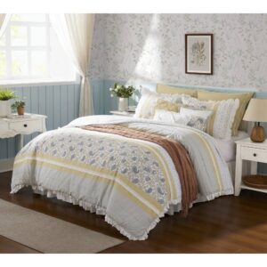 a ruched flange adds a graceful touch