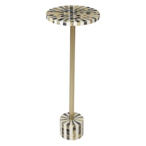Round Table Resing Grey and White Swirl Top From OSP Home Furnishings