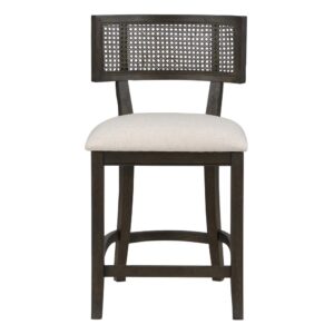 Lantana 26" Cane Back Counter Stool in Linen Fabric with Coastal Wash From Office Star