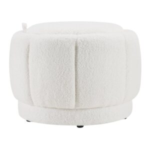 Lanyard Storage Ottoman in Ivory Sherpa From Office Star