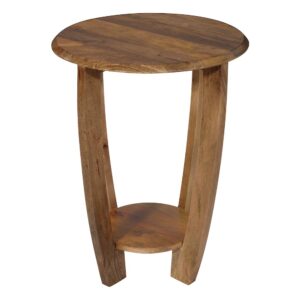 Round Side Table Made from Solid Mango Wood From OSP Home Furnishings