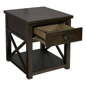 Fairbanks End Table in Mocha with 1 Drawer From Office Star