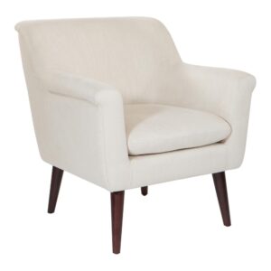 Dane Accent Chair in Wheat fabric with a Dark Coffee Finish Legs